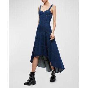NWT Alice + Olivia Donella Denim High-Low Dress Size 0